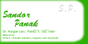 sandor panak business card